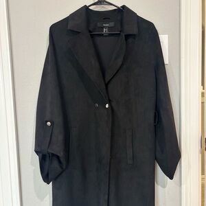 Forever 21 Black Longline Trench Coat